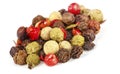Dried seeds of color pepper. Royalty Free Stock Photo