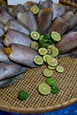 Dried Sepat Siam with Kaffir lime to protect fishy smell