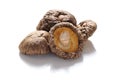 Dried shiitake mushrooms, white background, asia food