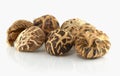 Dried shiitake mushrooms on white background Royalty Free Stock Photo