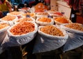 Dried shrimp food fresh in market Background