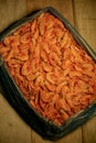 Dried shrimp. Shrimps dry freeze. Food photography Royalty Free Stock Photo