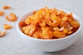 Dried shrimp in white bowl Royalty Free Stock Photo