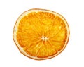 Dried slice of orange on a white background Royalty Free Stock Photo