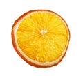 Dried slice of orange on a white background Royalty Free Stock Photo