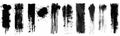 Dried smears with splashes. Paintbrush lines with ink drops. Mud grunge texture design elements. Smears collection with Royalty Free Stock Photo