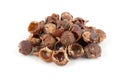 Dried soapnuts isolated on white background Royalty Free Stock Photo