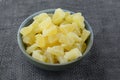 Dried soft pineapple chunks Royalty Free Stock Photo
