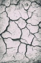 Dried soil with multiple cracks
