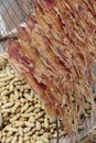 Dried squid and boiled peanuts Royalty Free Stock Photo