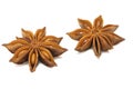 Dried star anise flowers on a white background