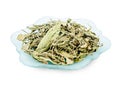 Dried Stevia rebaudiana Bertoni, sweet leaf sugar substitute Royalty Free Stock Photo