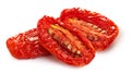 Dried or Sundried tomato halves isolated Royalty Free Stock Photo