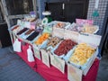 Dried sweet fruits for sale at street market