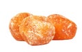 Dried tangerine fruits closeup