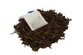 Dried tea and tea bag. Royalty Free Stock Photo