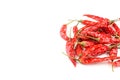 Dried thai chili peppers isolated on a white background Royalty Free Stock Photo