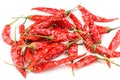 Dried thai chili peppers isolated on a white background Royalty Free Stock Photo