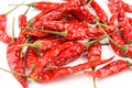 Dried thai chili peppers isolated on a white background Royalty Free Stock Photo