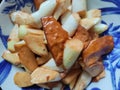 dried tofu scrambled with water bamboo