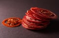 Dried tomato chips Royalty Free Stock Photo