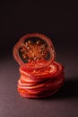 Dried tomato chips Royalty Free Stock Photo