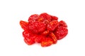 Dried tomato fruit isolated on white background.Sweet Candied fruit Royalty Free Stock Photo