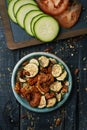 Dried tomato and zucchini, served as snack Royalty Free Stock Photo