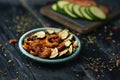 Dried tomato and zucchini, served as snack Royalty Free Stock Photo