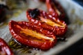 Dried tomatoes with garlic, Basil and salt