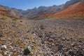 Dried-up bed in the Tien Shan mountains in August