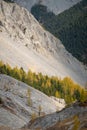 Dried up river bed in a rural countryside with the mountains in the background. Majestic landscape with the rock road and hills Royalty Free Stock Photo