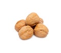 Dried walnuts on white background Royalty Free Stock Photo