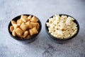 Dried wheat stars and pads for breakfast in a bowl Royalty Free Stock Photo