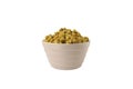dried white mulberry fruit - latin Morus alba - in melamine bowl, isolated on white background. Spices and food ingredients