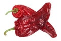Dried whole Aleppo peppers, top, paths