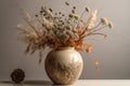 Dried wild flowers vase natural. Generate Ai Royalty Free Stock Photo