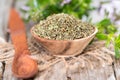 Dried Winter Savory in a bowl