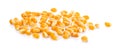 Dried yellow corn kernels on white background. Royalty Free Stock Photo