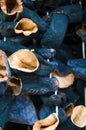 Dried zucchini or courgette over wooden background