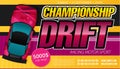 Drift banner for web or print. Flat vector Royalty Free Stock Photo