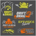 Drift, Drag racing, Tuning, Motor Sport - Set of cars logo