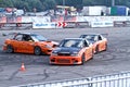 Drift show Orange team Royalty Free Stock Photo