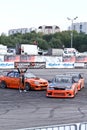 Drift show Orange team Royalty Free Stock Photo
