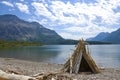 Drift wood strewn into a teepee