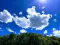 Drifting clouds on brilliant blue sky Royalty Free Stock Photo