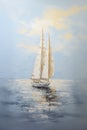Drifting Dreams: A Serene Sailboat Journey through Ocean, Sky, a