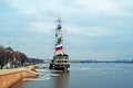 Drifting ice on the Neva river