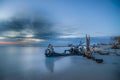 Driftwood Beach Sunrise Clouds Jekyll Island Georgia Reflection Royalty Free Stock Photo