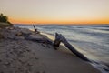 Driftwood on a Lake Huron Beach after Sunset - Canada